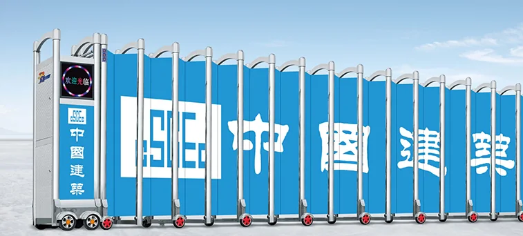 Custom colorful cladding retractable security gate, flexible retraction, weather-resistant, suitable for factory community gate access control by ZhanJinag