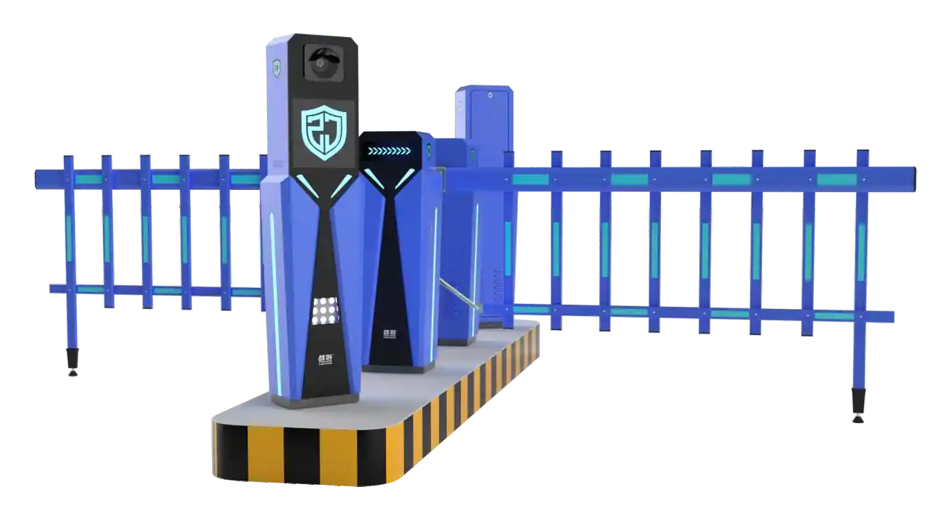 Smart ANPR Fence Barrier Gate, Dual-Lane, One-In-One-Out (Opposed Mounting) High-Speed License Plate Recognition Barrier for Commercial Parking