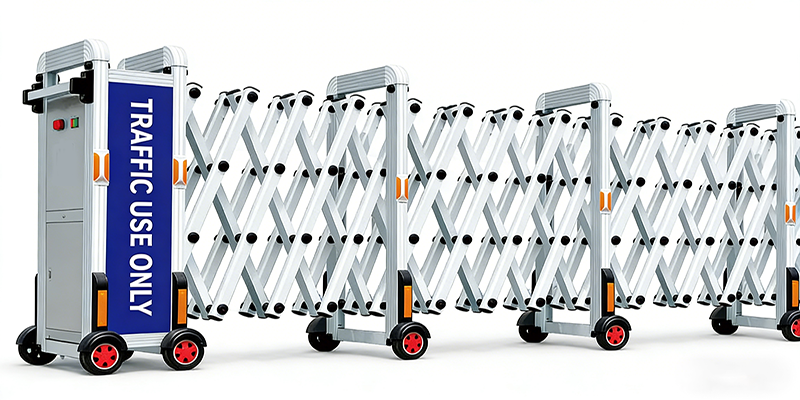Heavy-duty automatic road accordion barriers