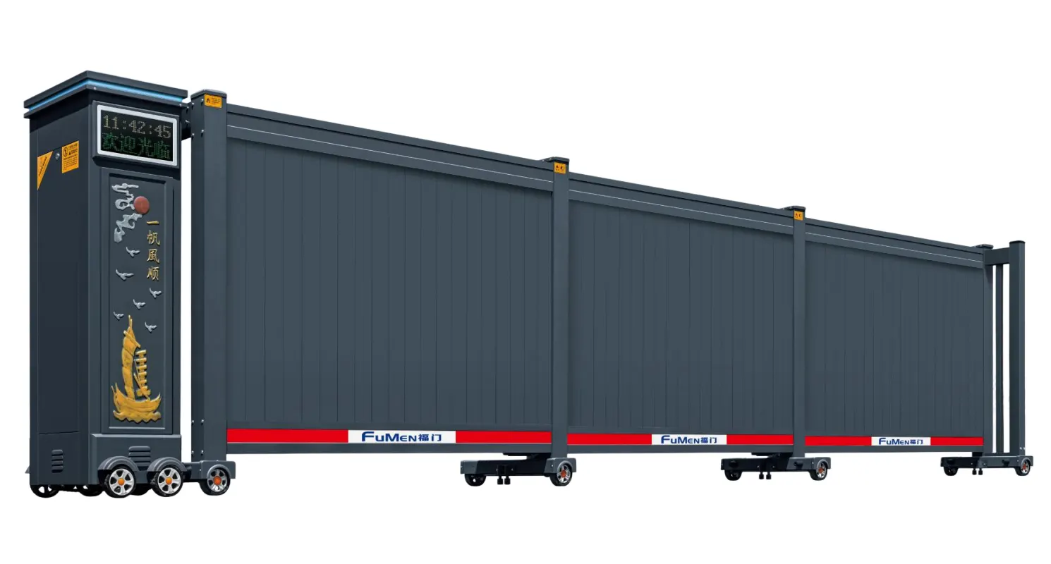 closed-panel-telescopic-sliding-gate-industrial-factory