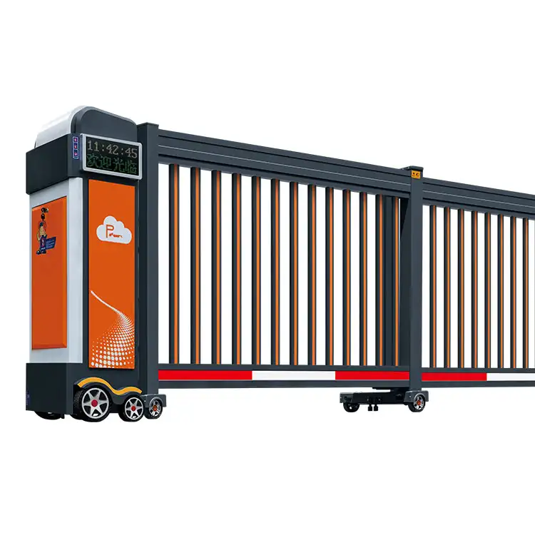 Heavy-duty fence telescopic automatic sliding gate for industrial perimeter security by ZhanJiang