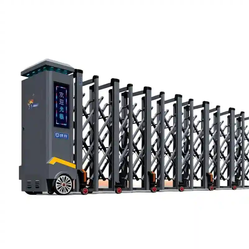 ZJ520 Telescopic Retractable Gate, Aluminum Alloy Smart Sliding Gate with LPR System for Commercial & Residential Access Control