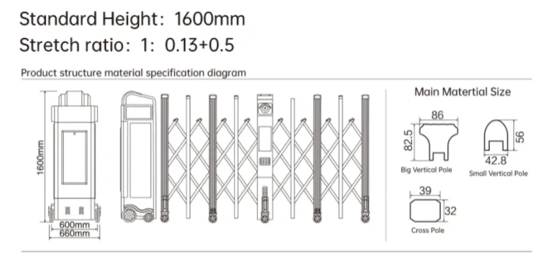 Automatic Retractable Gate Technical Drawing