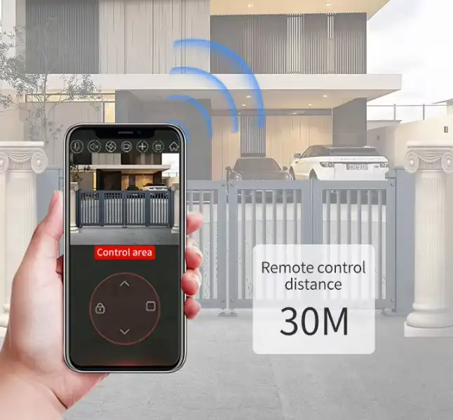 Automatic Trackless Folding Gate, 30 Meters Mobile Phone Remote Control Smart Security Gate for Villa Home Entrance