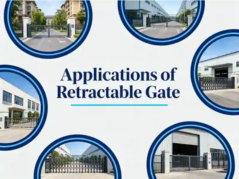 Retractable gate application scenarios for commercial, industrial, residential, mall, hotel, port and office building access security