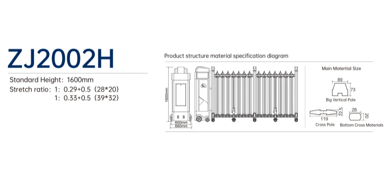retractable outdoor gate parameters