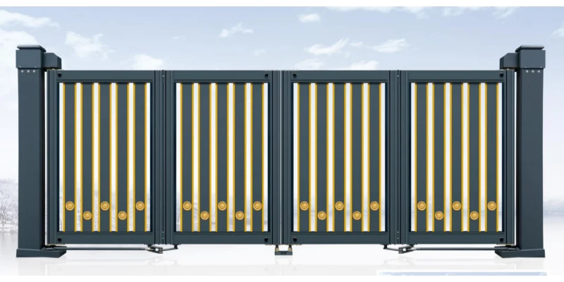 Bi-Folding Gate, Heavy Duty Aluminum Alloy Folding Security Gate for Commercial & Industrial EntranceBi-Folding Gate