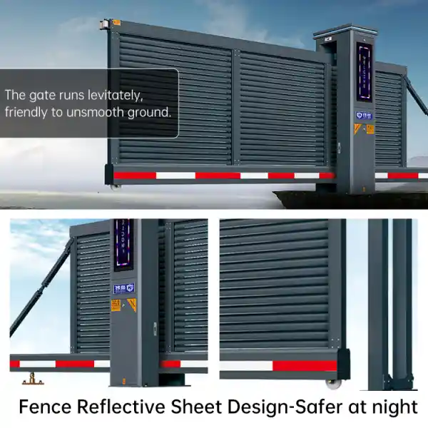 Cantilever Sliding Fence Gate with night reflective strip design for safety