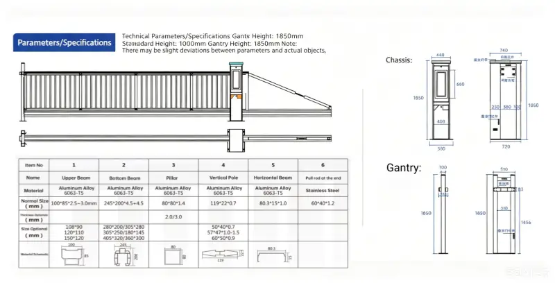 Cantilever Sliding Gate parameters
