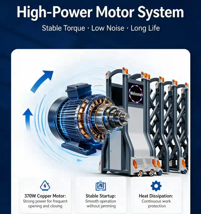 ZJ535 retractable gate copper motor disassembled diagram, waterproof dual motor, manual clutch, silent drive mechanism