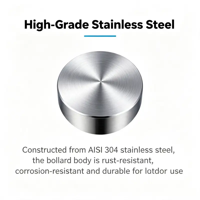 304 stainless steel cylinder of semi-automatic rising bollard, anti-rust outdoor security equipment