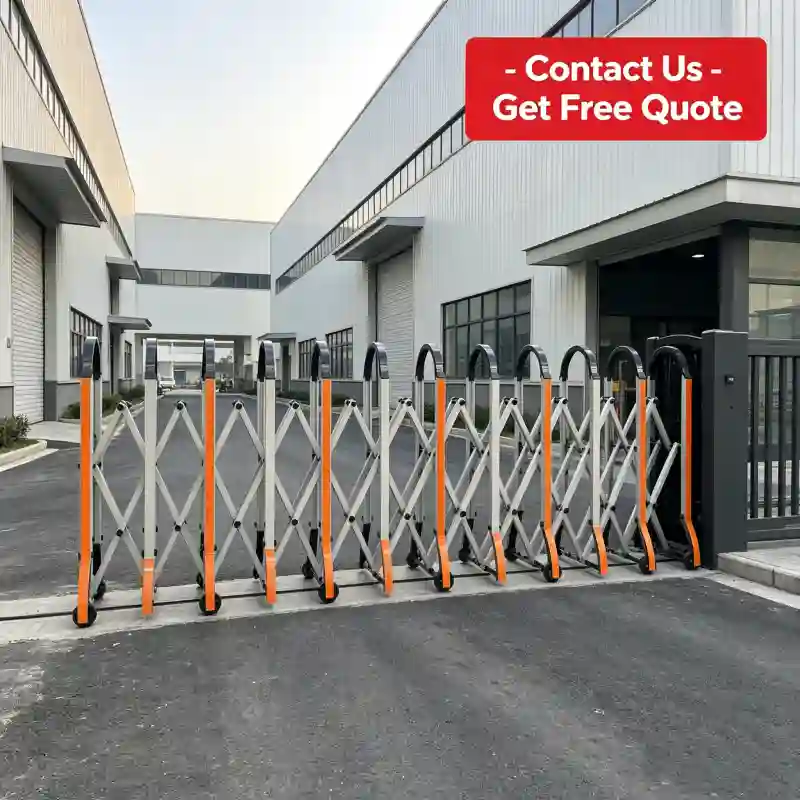 accordion barrier factory entrance traffic control application