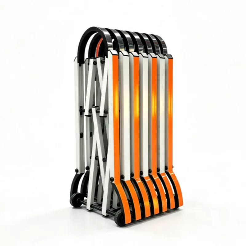 Compact folding accordion barrier portable size reference for easy storage