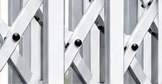 ZJ2003Y retractable gate folding lattice with crossing bars and pivot joints